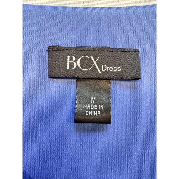 BCX Womens Cold Shoulder Shift Dress Size M Royal Blue V-Neck Ruffle Sleeve - Picture 2 of 10
